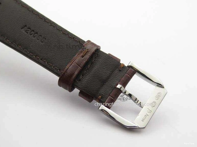 MIROTIME 0122 Sustainable Portuguese IW5444 SS White Dial RG Numbers On Brown Leather Strap A 7256